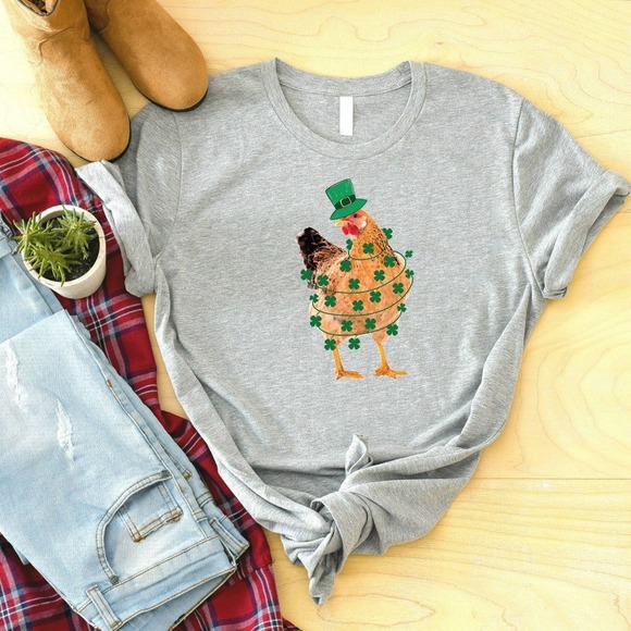 St Patrick's Chicken Shirt, Irish Chicken Shirt, Chicken St Patrick's Tee - Picture 1 of 2